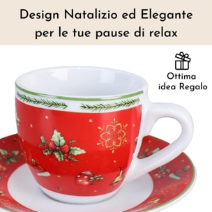 Set tazze Joy con piattini in porcellana