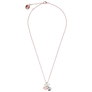 Collana con Pendente Trilogy in Quarzo Rosa e Perle d'Acqua Dolce Ø 9/10 mm