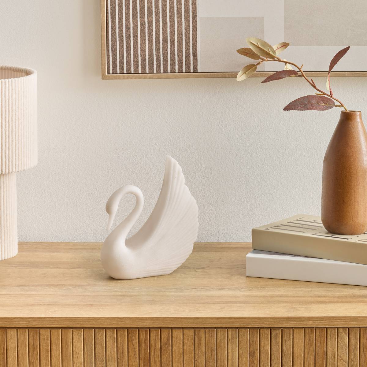 Cygne déco Casey H.18,3cm blanc