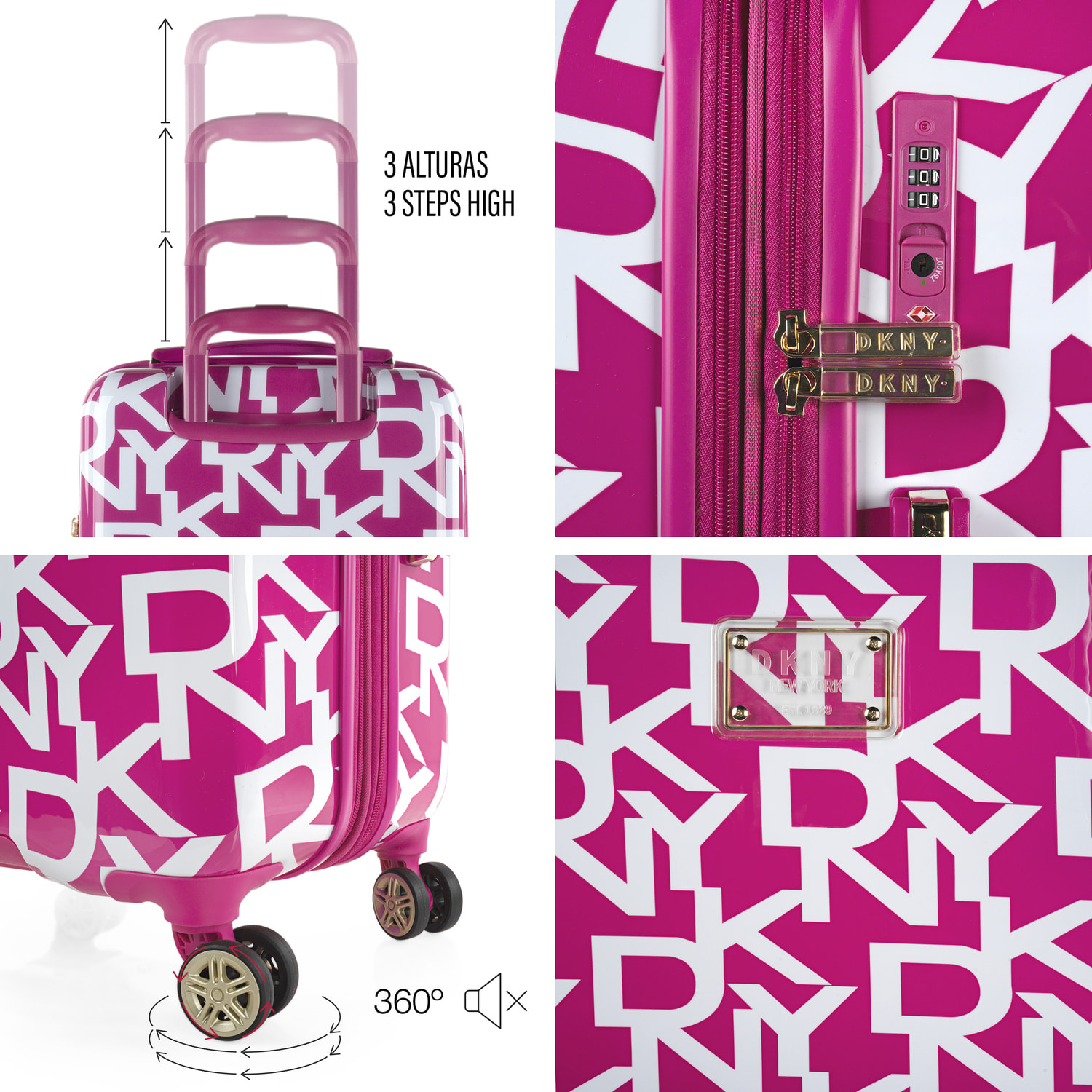 Maleta Pc Pequeña Dkny Dkny-626 Signature Hardside Magenta