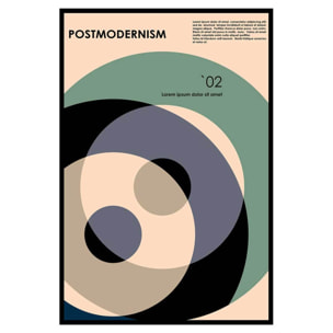 Affiche encadrée cercles abstraits élégants Affiche + cadre en métal - Noir