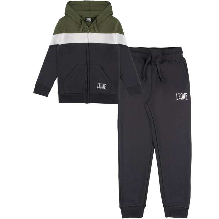 Tuta invernale da bambino con cappuccio e zip Leone 1947 Color Block