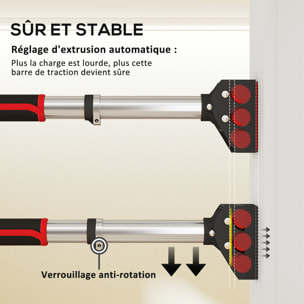 Barre de traction - barre de porte - pull up bar - barre d'étirement musculation pour cadres de porte sans vis - longueur ajustable (92-124cm)