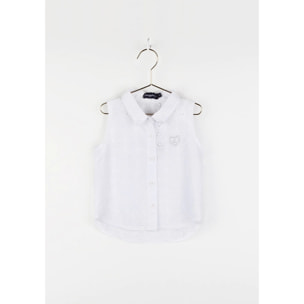 Camisa de Niña Troquelada Blanco