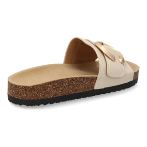 Sandalia plana de mujer, comoda y elegante, diseño moderno con material bio