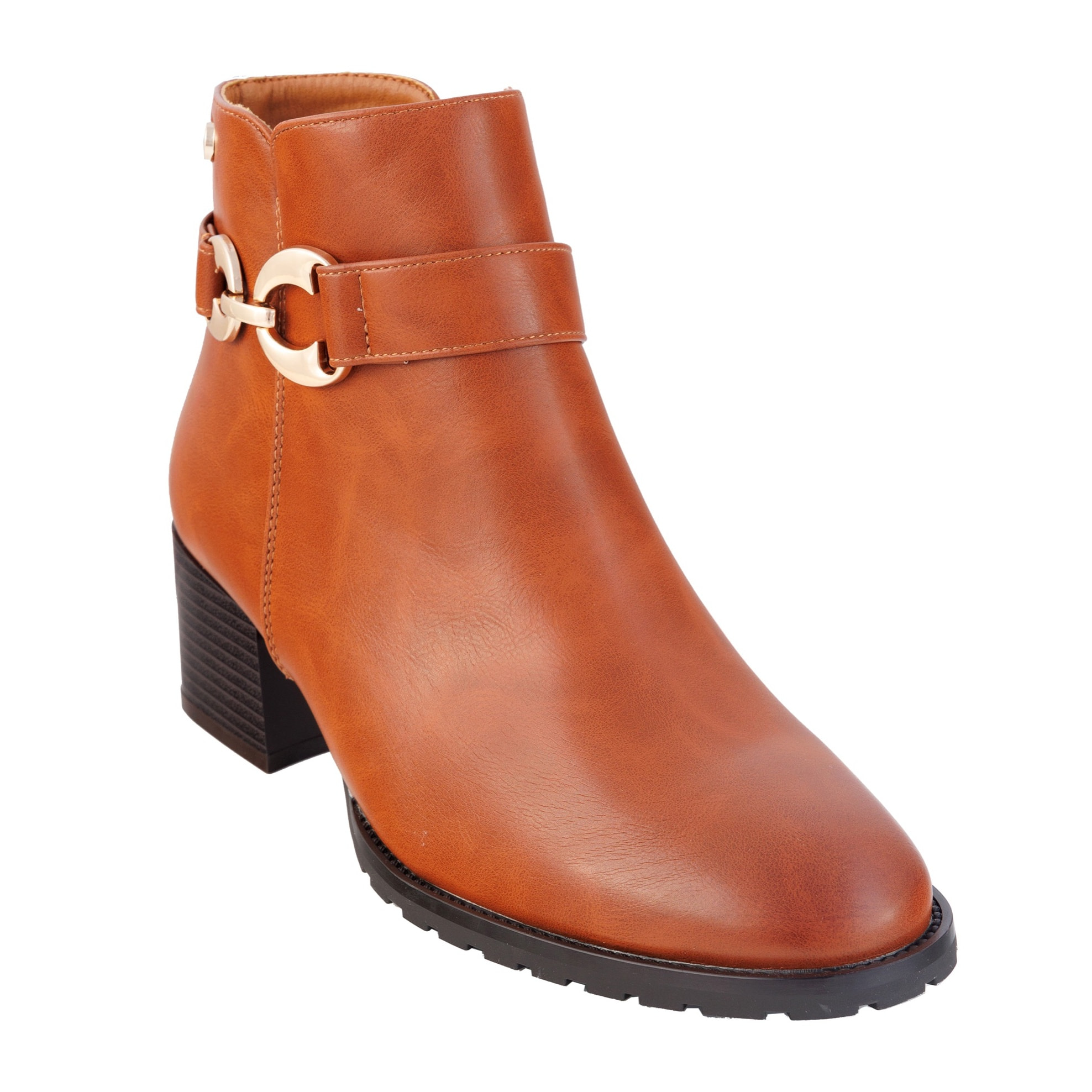 Stivaletti in simil pelle con tacco comodo quadrato