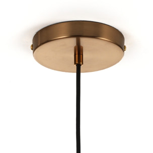 Suspension Tomasucci ALYCIA E, en acier et verre, doré