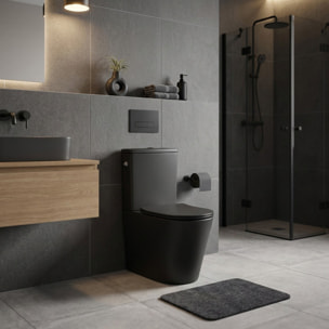 Brevis WC à poser sans bride + abattant softclose, noir mat (SATBRE031RREXVPBKM)