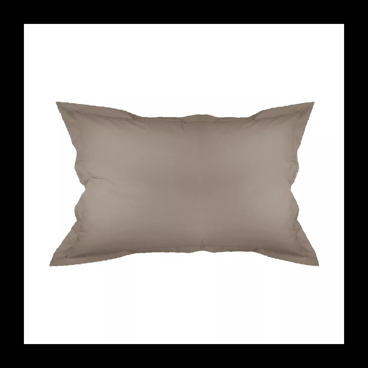 Taie d'oreiller percale de coton uni brun Olana pin