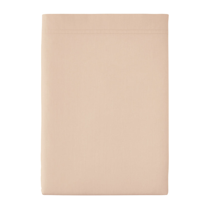 Drap plat uni en percale de coton, PREMIÈRE, Rose Ballerine