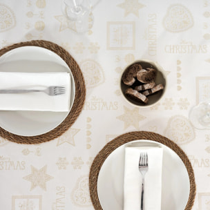 Nappe en tissu jacquard fil d'or PSC4732A