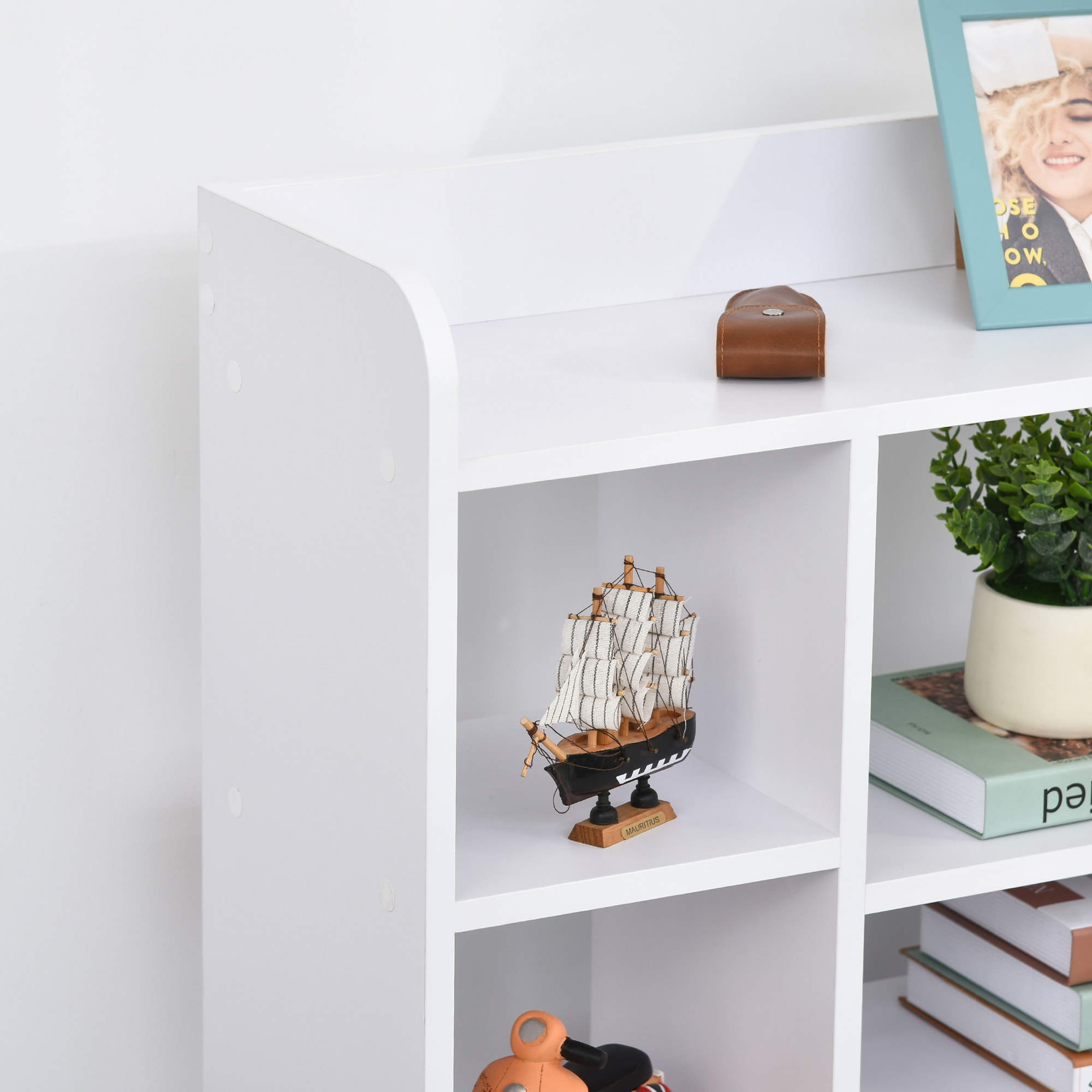 Bibliothèque scandinave multi-rangements blanc gris