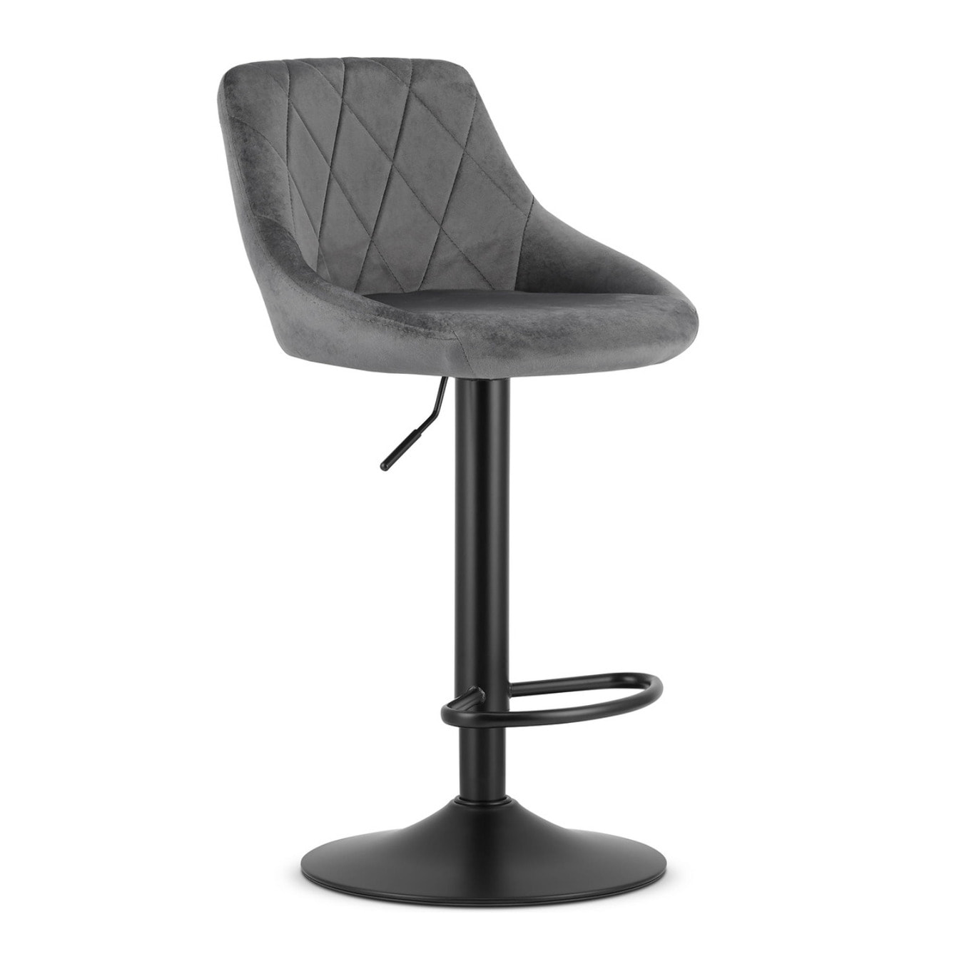 Set di 2 sgabelli da bar Kast in velluto grigio e metallo