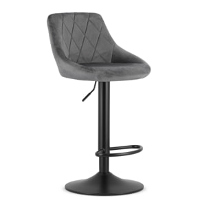 Set di 2 sgabelli da bar Kast in velluto grigio e metallo