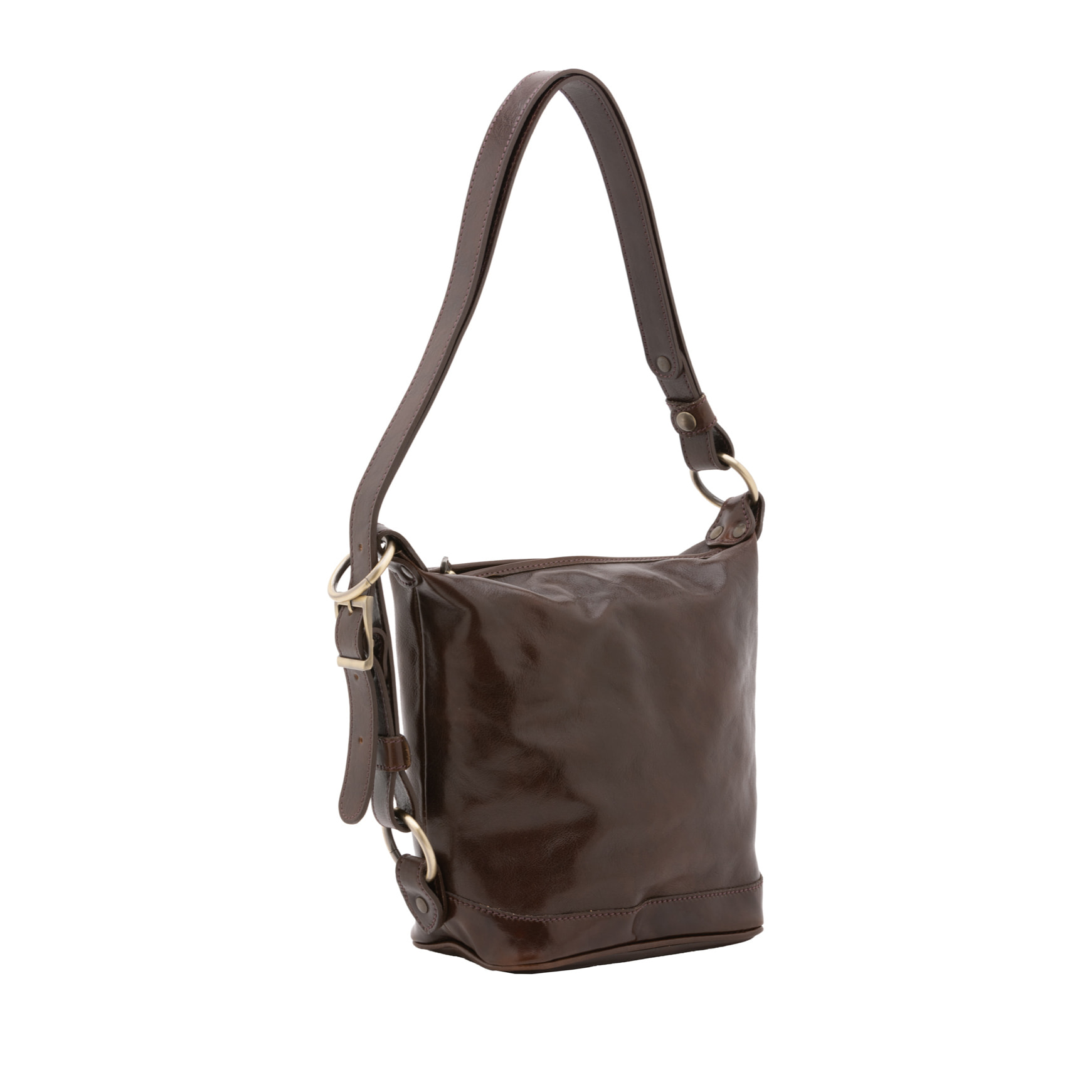 Borsa a secchiello  da donna In Vera pelle Made in Italy 25x28x14 cm