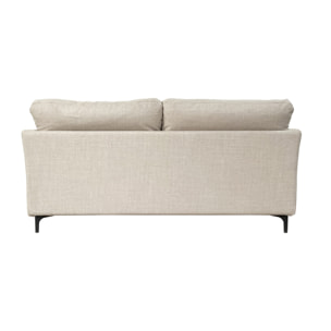 Canapé 3 pl OUESSANT 180 cm fixe tissu Beige - 100% déhoussable - Fab. France