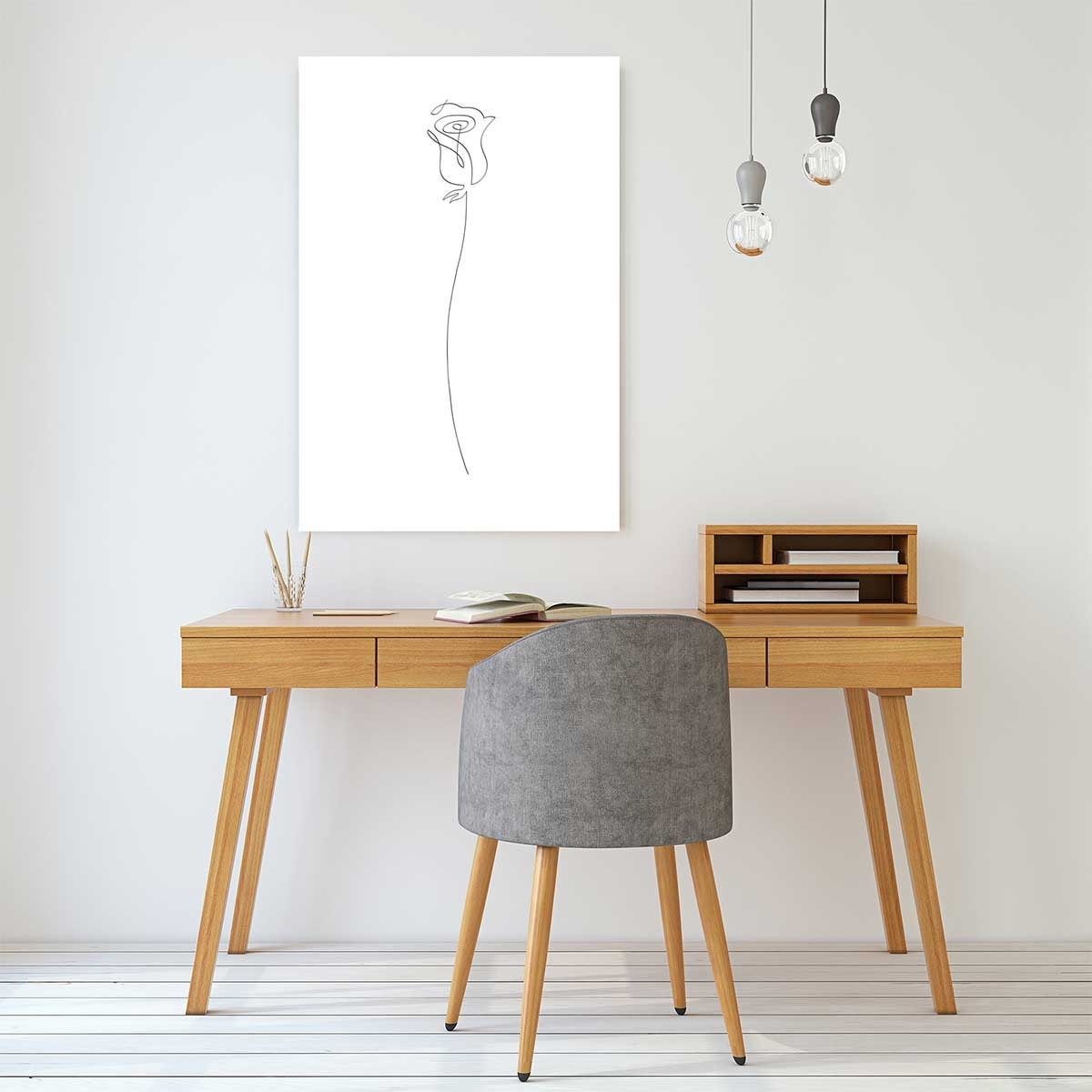 Tableau Bouton de rose croquis Tableau plexiglas