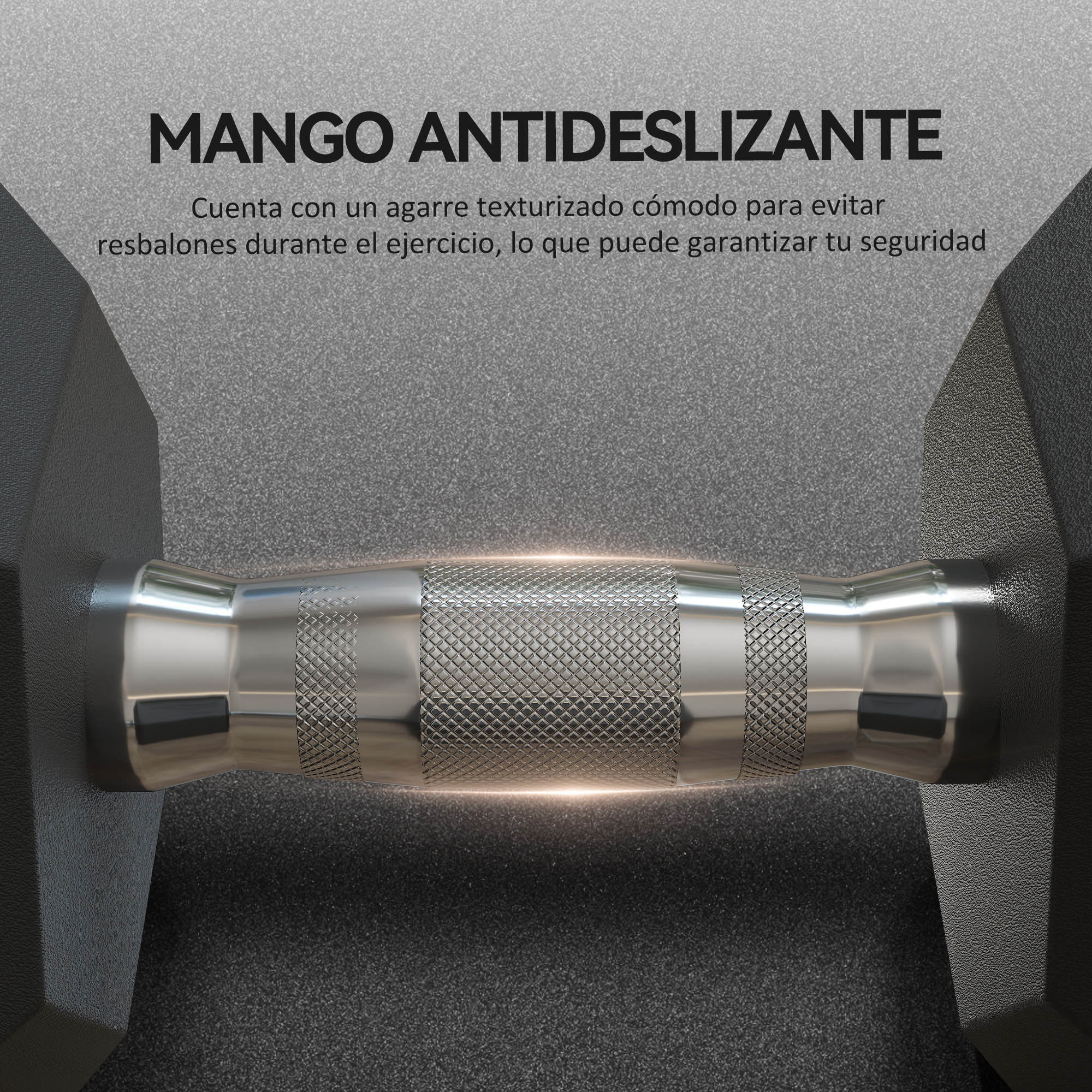 Juego de Mancuernas Hexagonales, 2 x 15 kg, de Hierro Fundido, Recubiertas de Goma, Juego de Pesas con Barras de Conexión para Entrenamiento en Casa, Gimnasio y Oficina, Negro y Plata