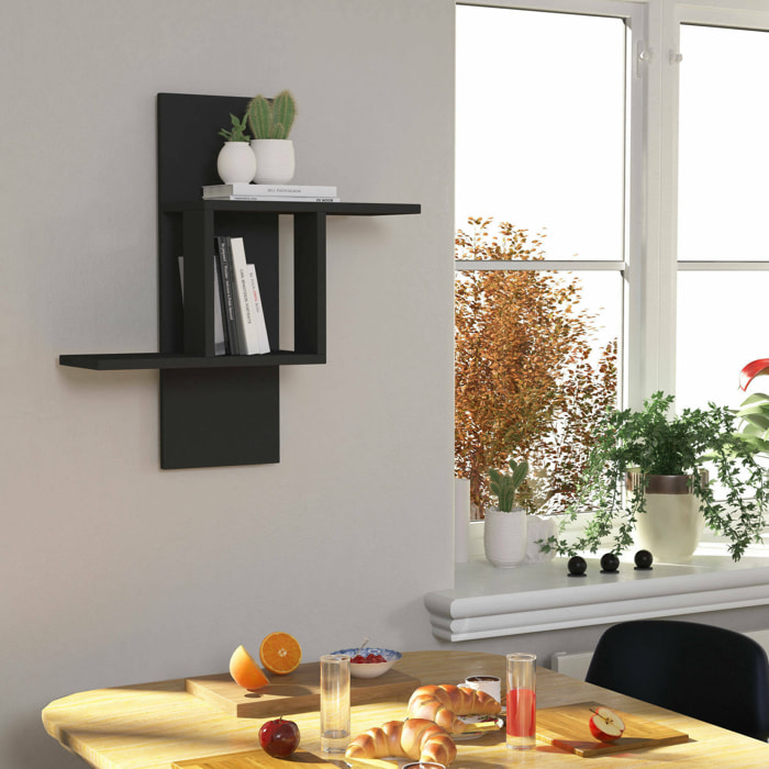 Mensola Lozen, Scaffale, Ripiano a muro, Scaffalatura multiuso, 64x20 h70 cm, Antracite