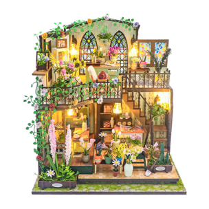 Casa de flores de Darcy. Maqueta 3D realista con gran detalle y luces led.