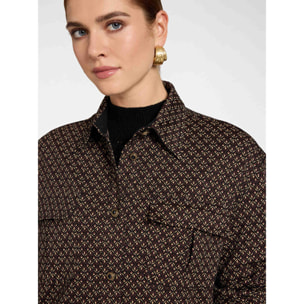 Elena Mirò - Camicia overshirt jacquard - Nero