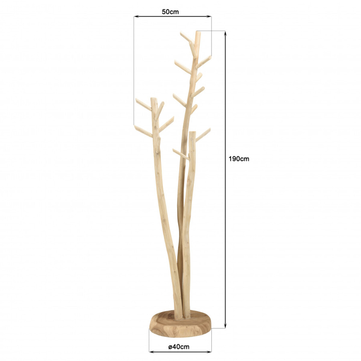 WILL - Porte-manteau 3 branches en teck naturel