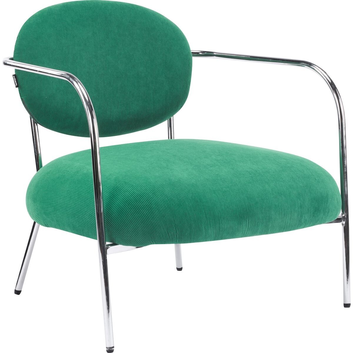 Fauteuil en velours côtelé et piètement chromé - LEON