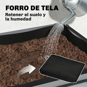 Huerto Urbano Elevado con Estante Inferior, Mesa de Cultivo de Metal Galvanizado con Forro y Guantes, para Cultivo, Plantas y Flores, 120x55x80 cm, Gris Plateado