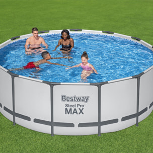 Bestway Piscine hors sol tubulaire ronde Bestway Steel Pro Max 396 x 122 cm gris clair