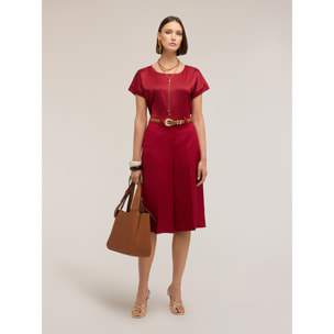 Motivi - Camiseta bimaterial mezcla de algodón - Burgundy