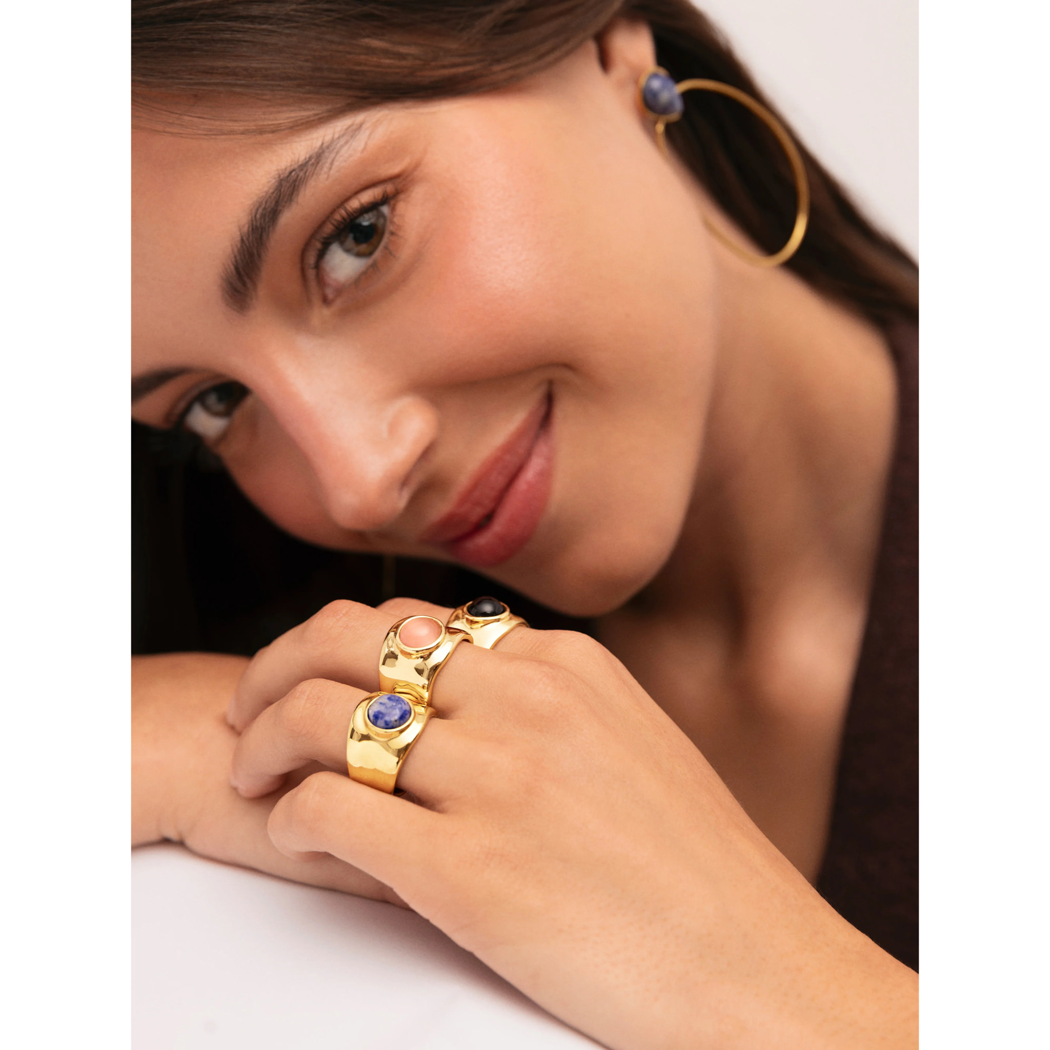 Anello My Cianita Acciao Placcato Oro