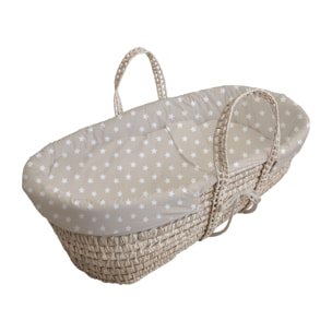 Moises mimbre con colchon y patas bloe b beige
