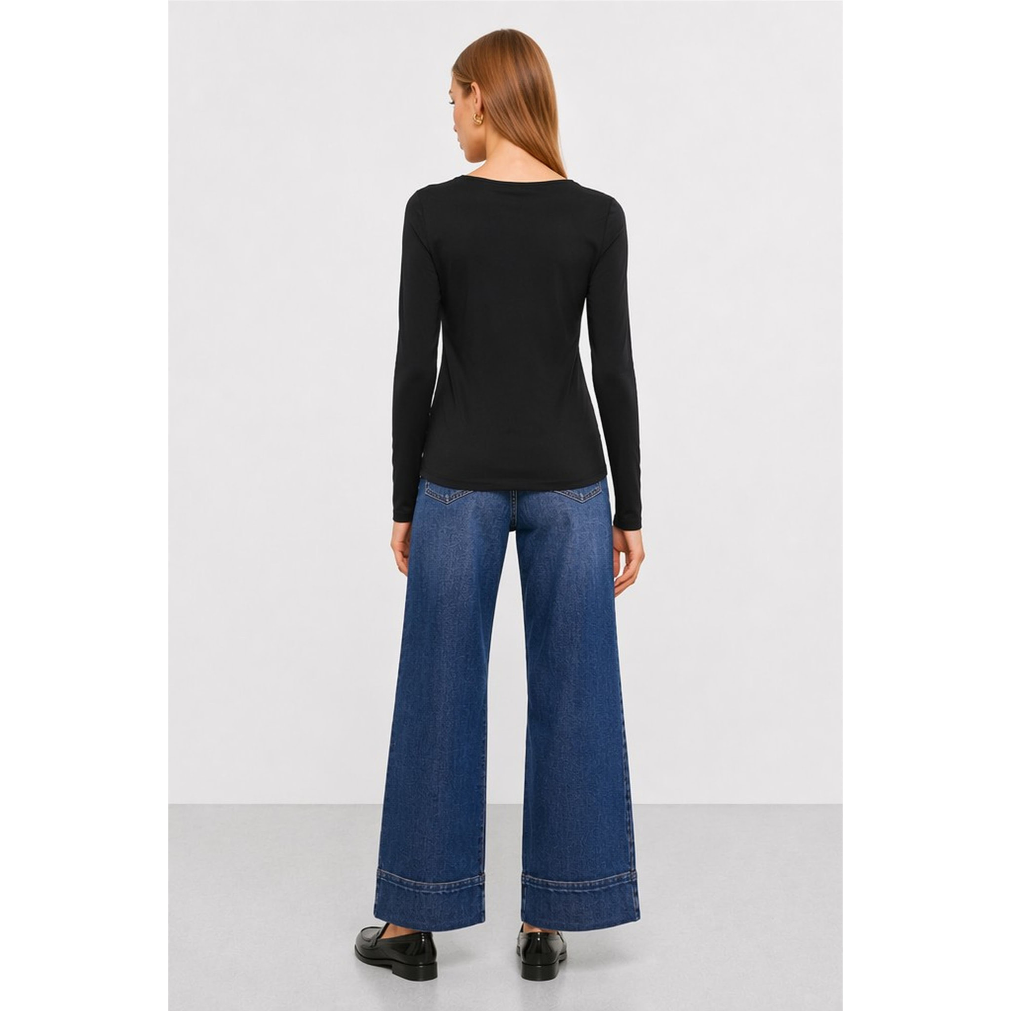 Kocca - T-shirt da donna girocollo elasticizzata a maniche lunghe Donna