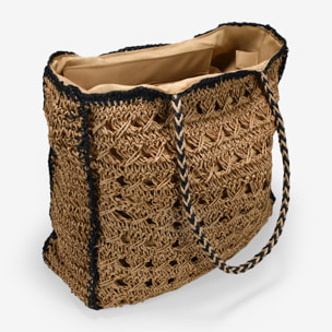 Bolso de hombro rafia trenzada