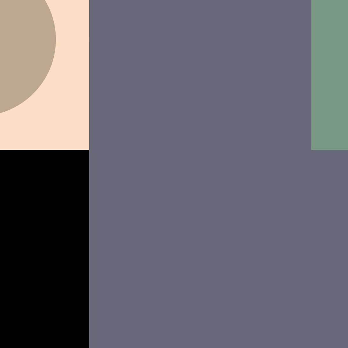 Tableau postmodernisme formes géométriques beige et vert Toile imprimée