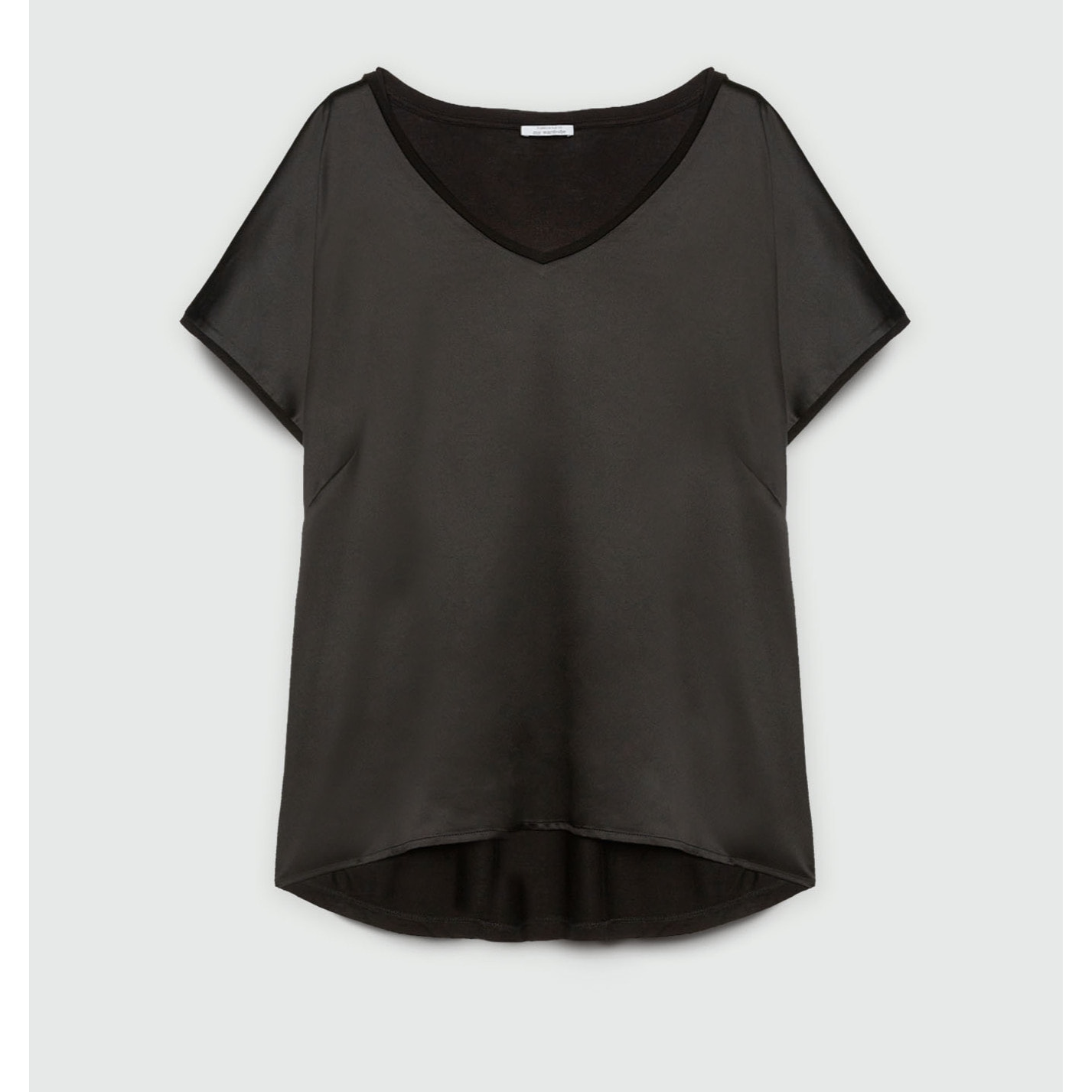 Fiorella Rubino - Camiseta de raso y punto - Negro