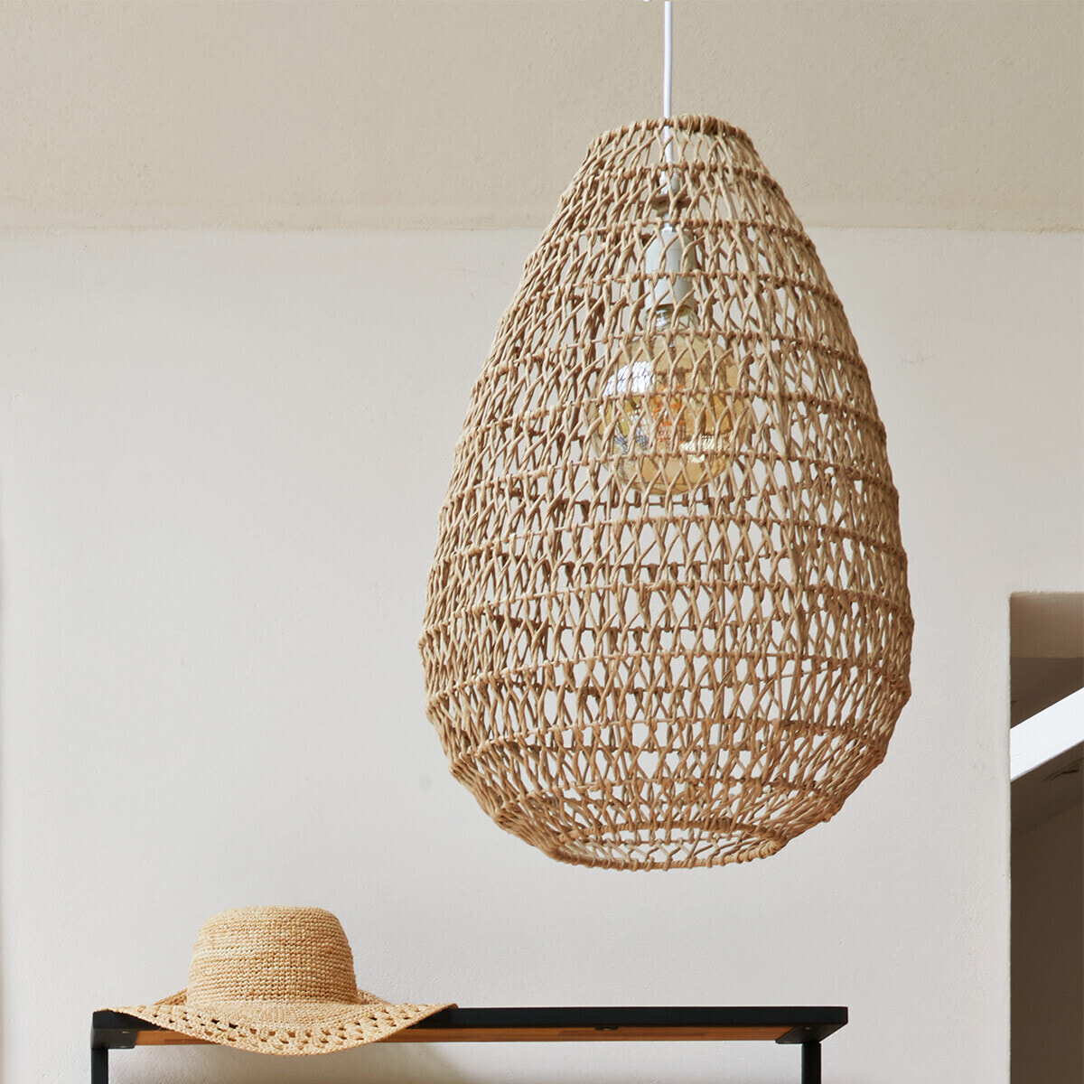 Suspension "Etel" beige D38cm