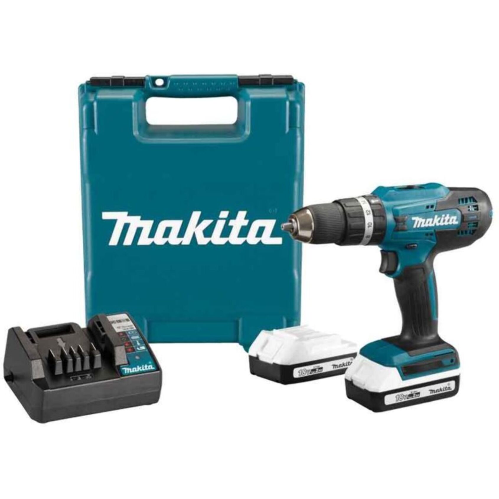 Perceuse visseuse G-Serie 18V - MAKITA - avec 2 batteries 1,5Ah - chargeur - coffret - DF488DWE