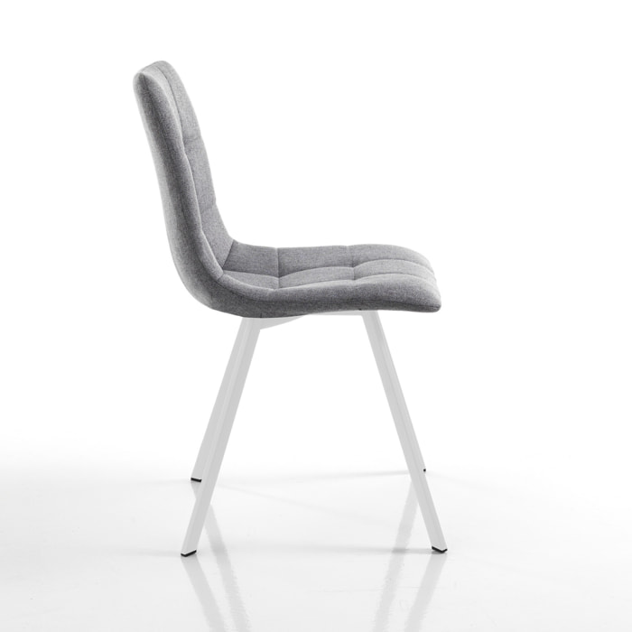 Tomasucci Lot de 4 Chaises rembourrée NEW TANIA GREY WHITE