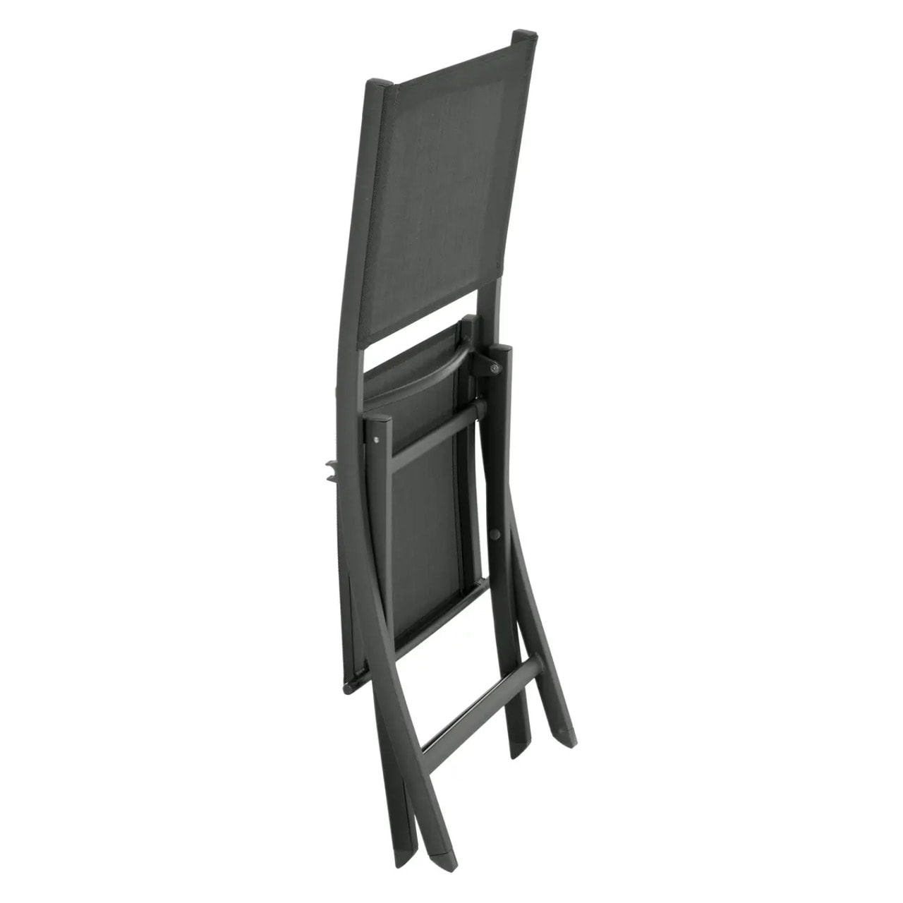 Lot de 4 chaises de jardin pliantes "Essentia" anthracite & graphite aluminium traité époxy