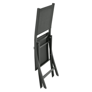 Lot de 4 chaises de jardin pliantes "Essentia" anthracite & graphite aluminium traité époxy