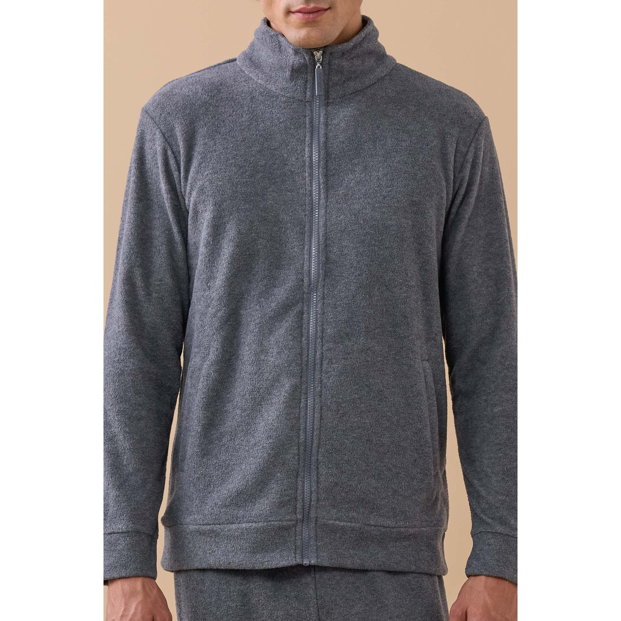 Completo loungewear uomo almy in pile con zip Noidinotte