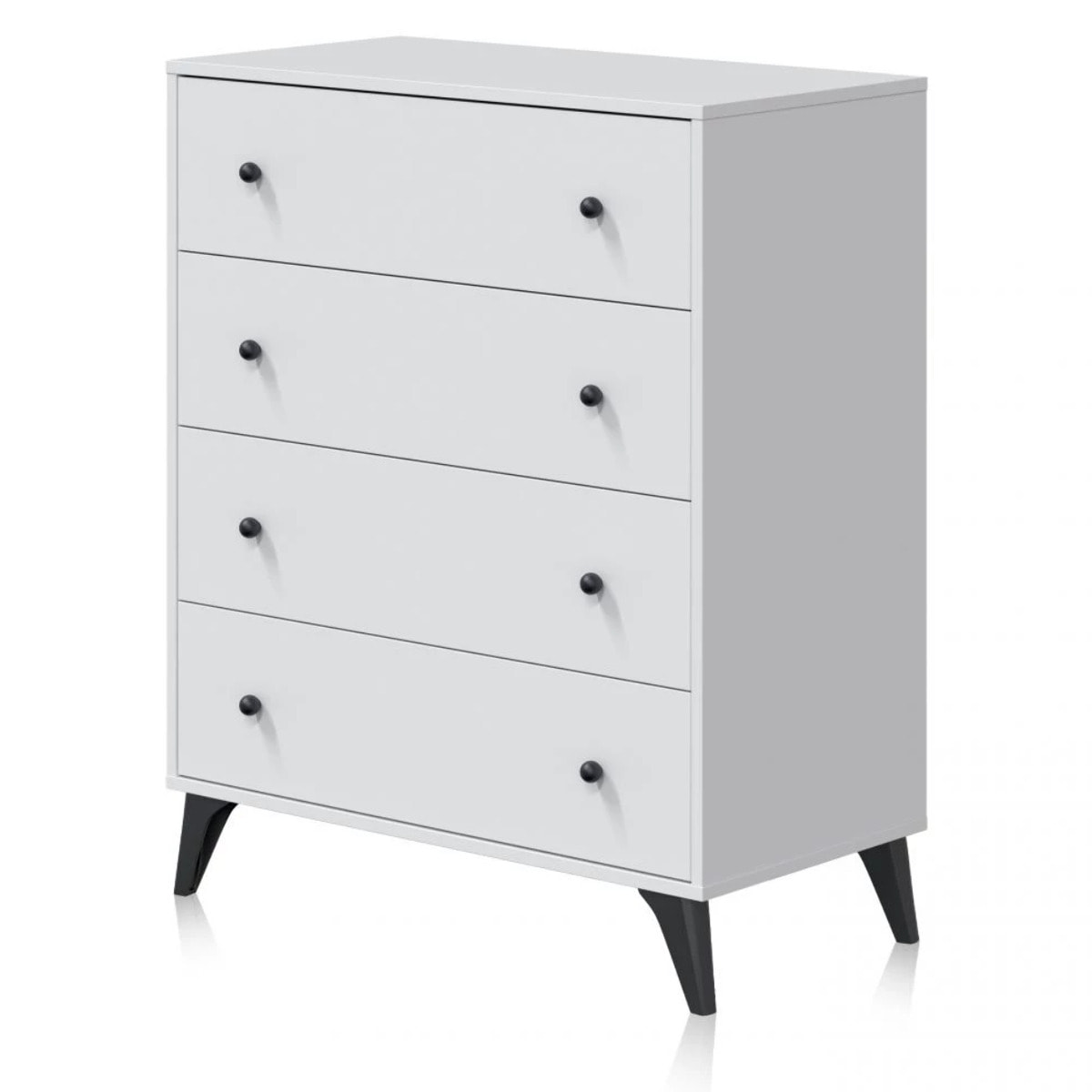 Cómoda Iconic Blanco Artik (Blanco Mate) - Negro