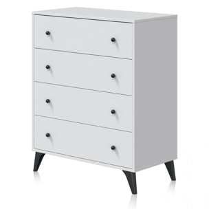 Cómoda Iconic Blanco Artik (Blanco Mate) - Negro