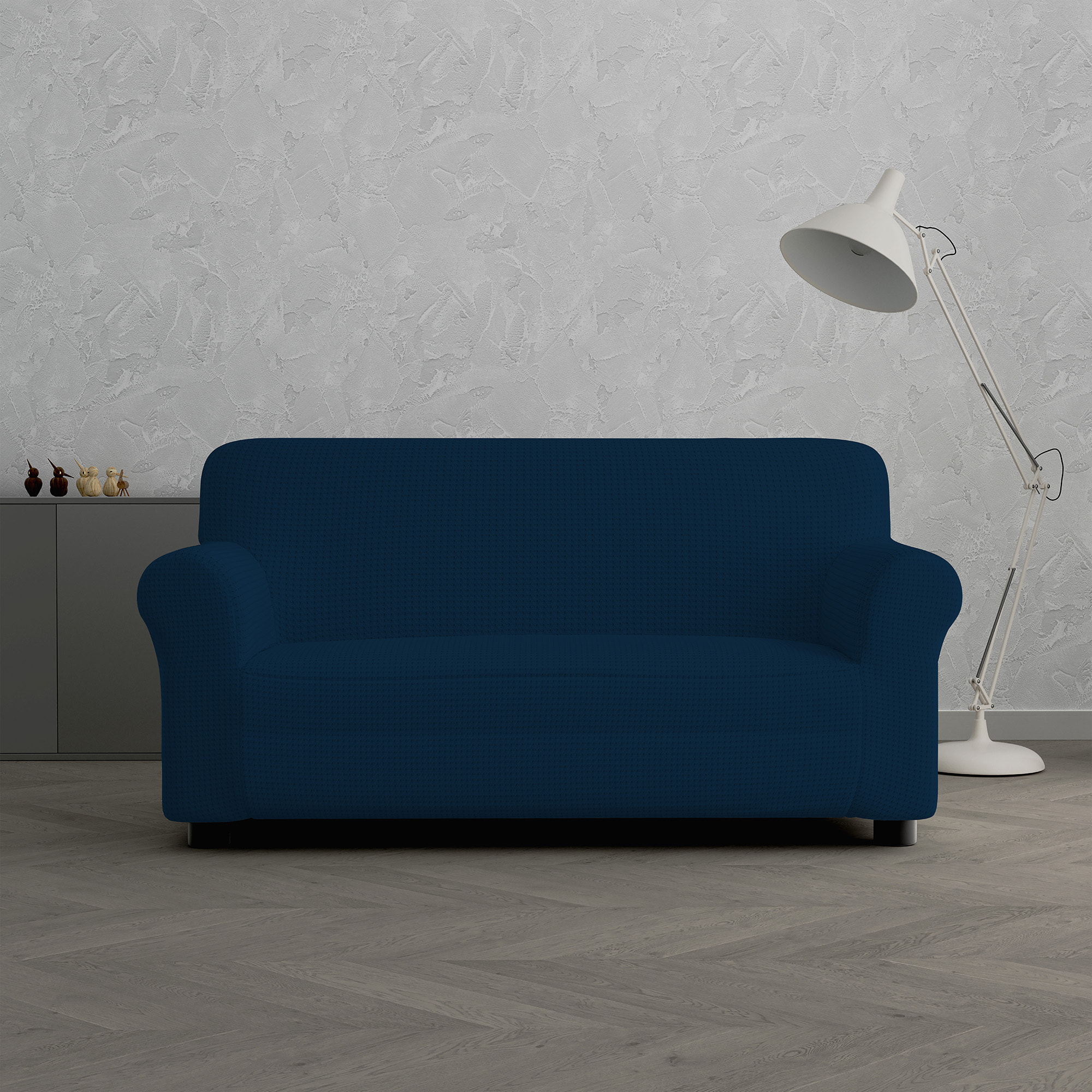 COPRIDIVANO IRIS, Elastico, Estensibile e Sagomato - BLU SCURO