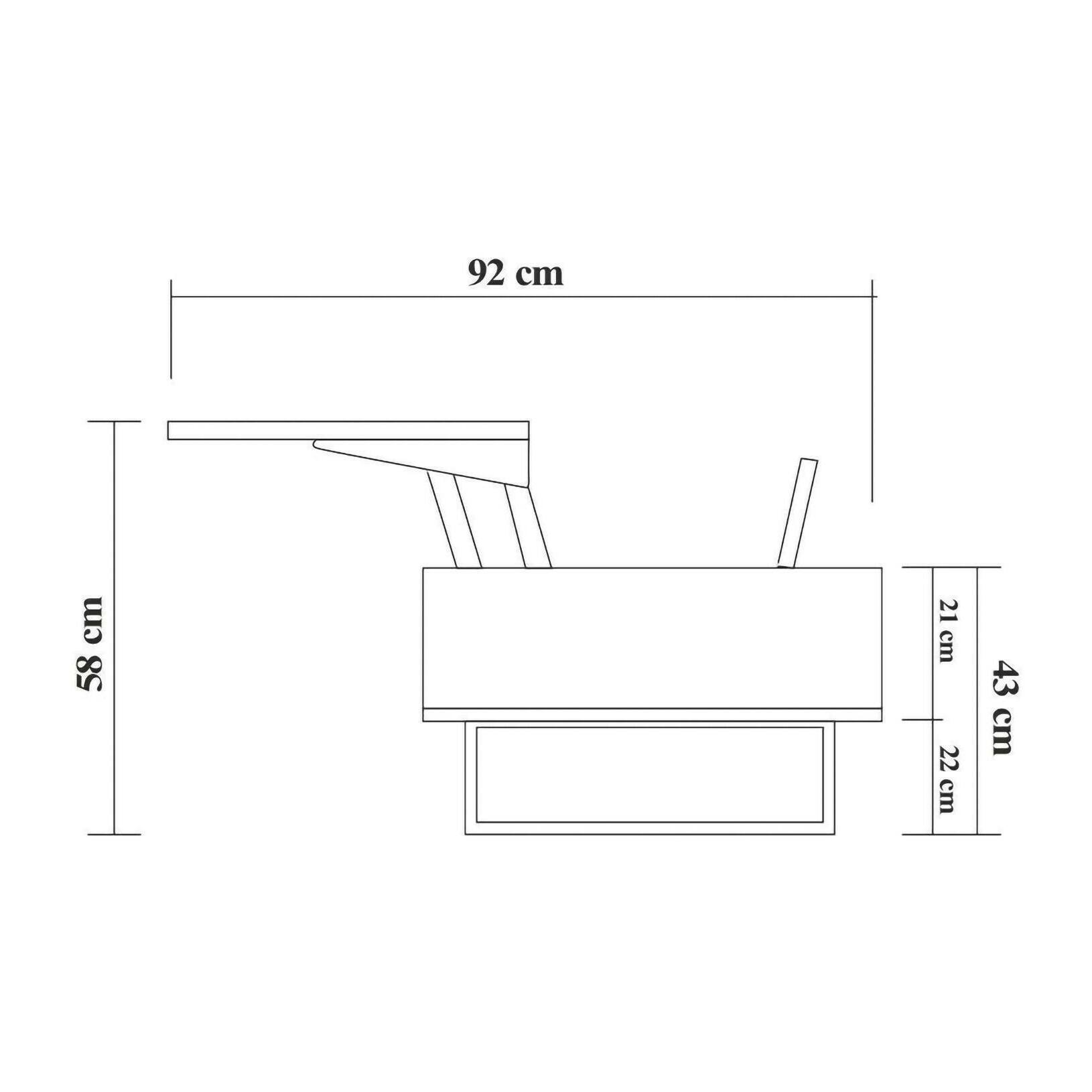 Tavolino da salotto Dboc, Tavolo basso da caffè, Portariviste per divano, Ripiano da soggiorno, 120x60h43 cm, Noce e Nero