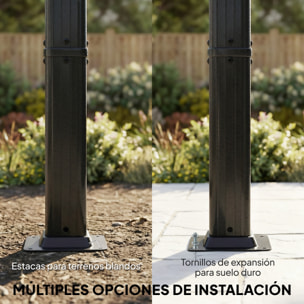 Pérgola de Jardín 4x3 m con Techo Retráctil y 4 Cortinas Enrollables Automáticas, Cenador de Jardín con Protección UV50+, Estructura de Aluminio, Drenaje, Pabellón para Exterior, Crema