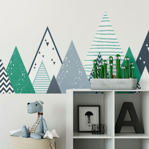 Stickers muraux enfants - Décoration chambre bébé - Autocollant Sticker mural géant enfant montagnes scandinaves ZORKA