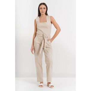 Kocca - Pantaloni da donna in cotone e lino con ricamo floreale Donna