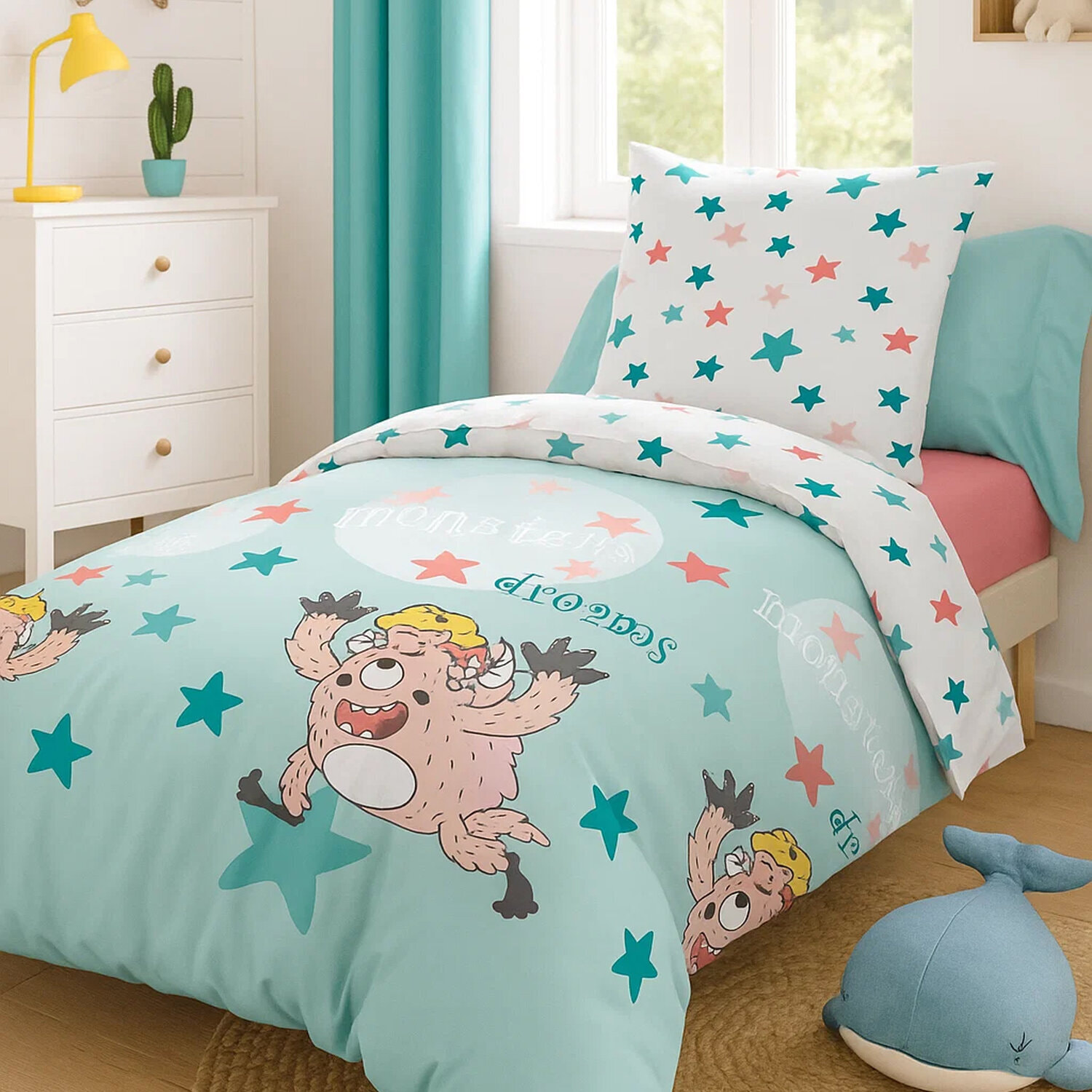 Parure de lit enfant 100% coton - monster dream